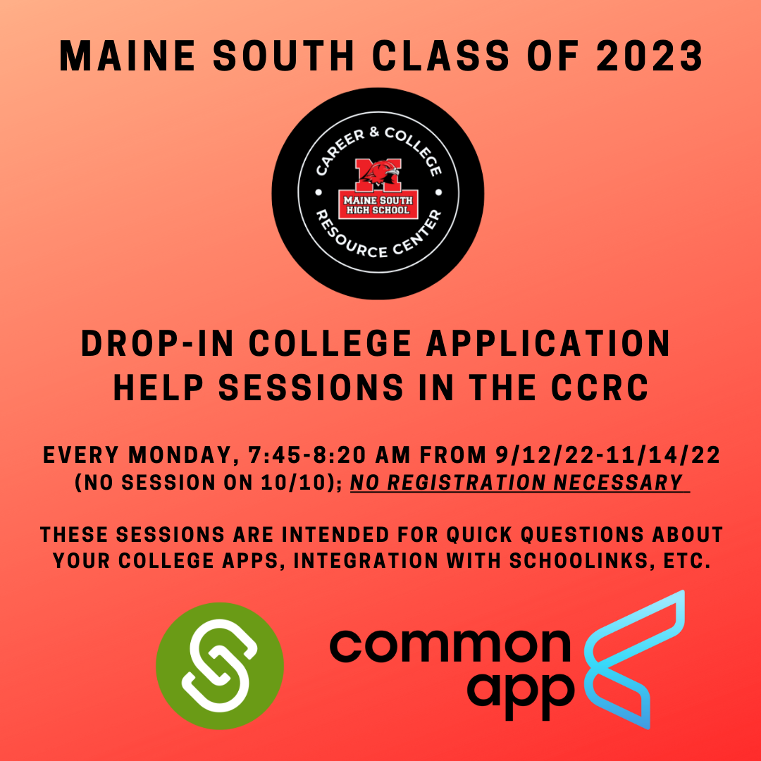 Drop in App Help Sessions Class of 2023