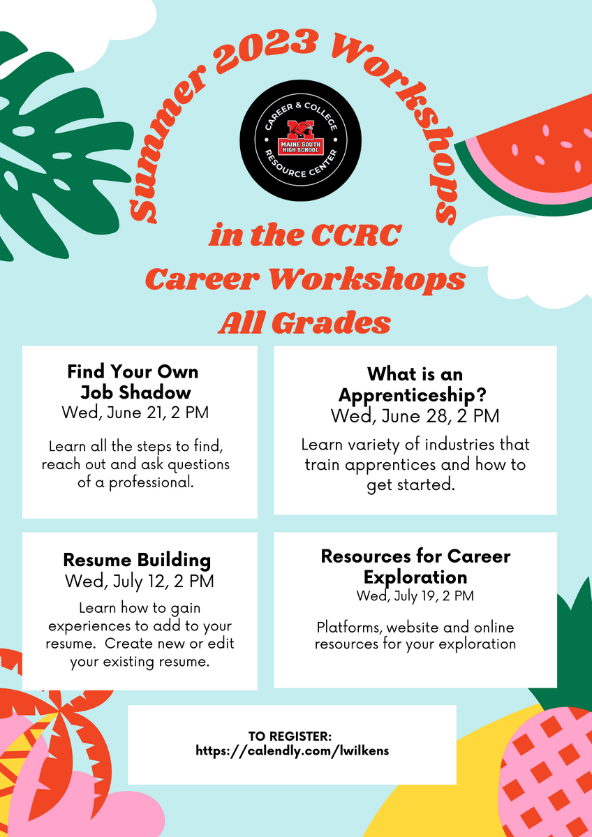 CCRC Career Summer 2023 Workshops