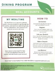 Mealtime Info Sheet Photo