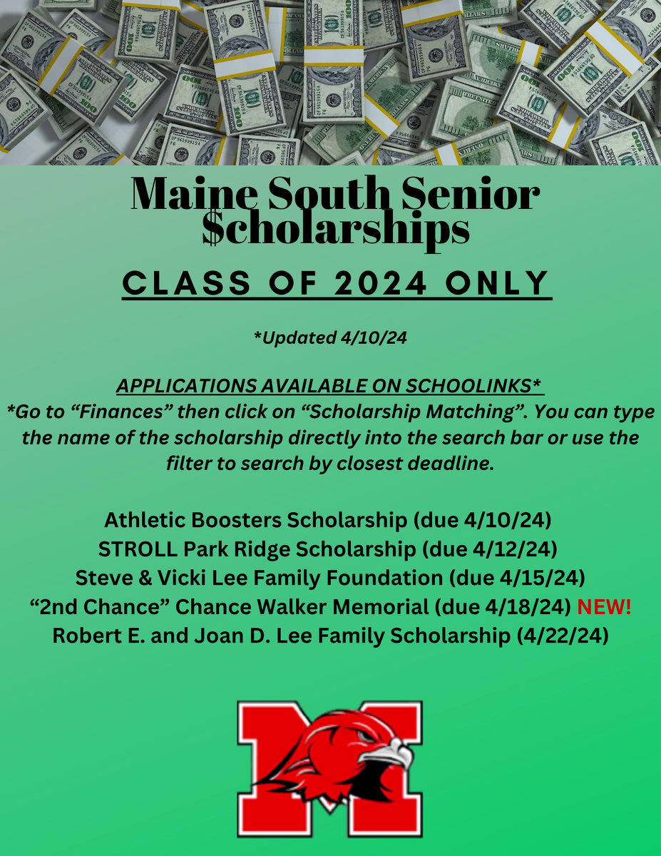 Maine South Scholarships 2024 updated 41024