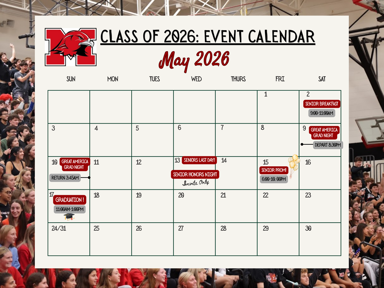 Senior Event Calendar